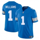 Men's Detroit Lions #1 Jameson Williams Blue 2025 F.U.S.E. Vapor Limited Football Stitched Jersey
