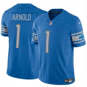 Men's Detroit Lions #1 Terrion Arnold Blue 2024 Draft F.U.S.E. Vapor Untouchable Limited Football Stitched Jersey