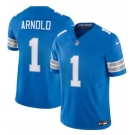 Men's Detroit Lions #1 Terrion Arnold New Blue 2024 Draft F.U.S.E. Vapor Limited Football Stitched Jersey