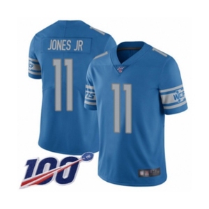 Men's Detroit Lions #11 Marvin Jones Jr Blue Team Color Vapor Untouchable Limited Player 100th Season Football Jersey