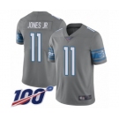 Men's Detroit Lions #11 Marvin Jones Jr Limited Steel Rush Vapor Untouchable 100th Season Football Jersey