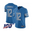 Men's Detroit Lions #12 Danny Amendola Blue Team Color Vapor Untouchable Limited Player 100th Season Football Jersey