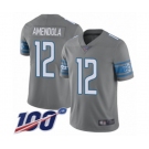 Men's Detroit Lions #12 Danny Amendola Limited Steel Rush Vapor Untouchable 100th Season Football Jersey