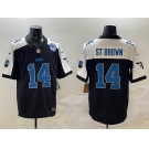 Men's Detroit Lions #14 Amon-Ra St. Brown Black Alternate F.U.S.E. 2024 Michigan & 90th Anniversary Patch Vapor Limited Football Stitched Game Jersey