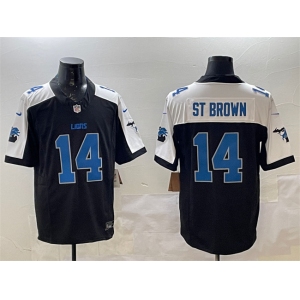 Men's Detroit Lions #14 Amon-Ra St. Brown Black Alternate F.U.S.E. 2024 Michigan Patch Vapor Limited Football Stitched  Jersey