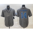 Men's Detroit Lions #14 Amon-Ra St. Brown Gray Cool Base Stitched Baseball Jersey