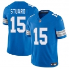 Men's Detroit Lions #15 Grant Stuard Blue 2025 F.U.S.E. Vapor Limited Football Stitched Jersey