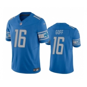 Men's Detroit Lions #16 Jared Goff Blue 2023 F.U.S.E. Vapor Untouchable Limited Stitched Jersey