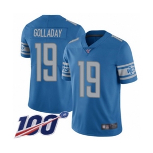 Men's Detroit Lions #19 Kenny Golladay Blue Team Color Vapor Untouchable Limited Player 100th Season Football Jersey