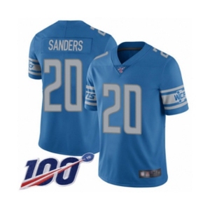 Men's Detroit Lions #20 Barry Sanders Blue Team Color Vapor Untouchable Limited Player 100th Season Football Jersey