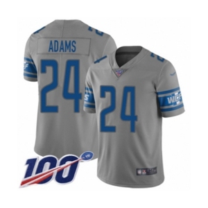 Men's Detroit Lions #24 Andrew Adams Limited Gray Inverted Legend 100th Season Football Jersey