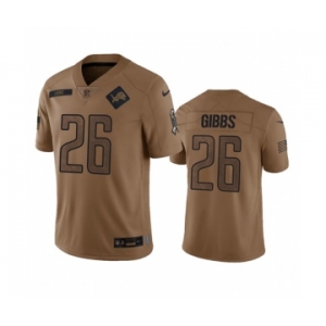 Men's Detroit Lions #26 Jahmyr Gibbs 2023 Brown Salute To Service Limited Football Stitched Jersey