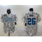 Men's Detroit Lions #26 Jahmyr Gibbs 2024 Arctic Camo Salute To Service Stitched Baseball Jersey