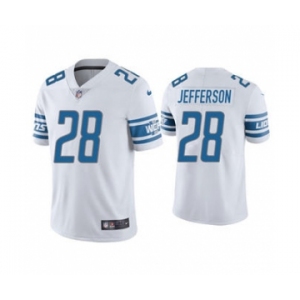 Men's Detroit Lions #28 Jermar Jefferson White Vapor Untouchable Limited Stitched Football Jersey