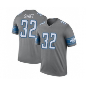 Men's Detroit Lions #32 D'Andre Swift Gray Stitched Football Jersey