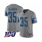 Men's Detroit Lions #35 Miles Killebrew Limited Gray Inverted Legend 100th Season Football Jersey