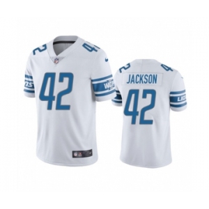Men's Detroit Lions #42 Justin Jackson White Vapor Untouchable Limited Stitched Jersey