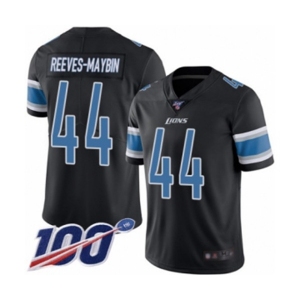 Men's Detroit Lions #44 Jalen Reeves-Maybin Limited Black Rush Vapor Untouchable 100th Season Football Jersey