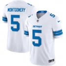 Men's Detroit Lions #5 David Montgomery White 2024 F.U.S.E. Vapor Limited Stitched Jersey