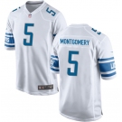 Men's Detroit Lions #5 David Montgomery White Football Stitched Game Jersey