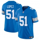Men's Detroit Lions #51 Roy Lopez Blue 2025 F.U.S.E. Vapor Limited Football Stitched Jersey