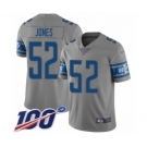 Men's Detroit Lions #52 Christian Jones Limited Gray Inverted Legend 100th Season Football Jersey