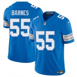 Men's Detroit Lions #55 Derrick Barnes Blue 2025 F.U.S.E. Vapor Limited Football Stitched Game Jersey