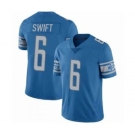 Men's Detroit Lions #6 D'Andre Swift Blue Vapor Untouchable Limited Stitched Jersey