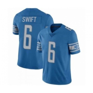 Men's Detroit Lions #6 D'Andre Swift Blue Vapor Untouchable Limited Stitched Jersey