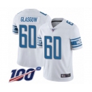 Men's Detroit Lions #60 Graham Glasgow White Vapor Untouchable Limited Player 100th Season Football Jersey