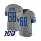 Men's Detroit Lions #68 Taylor Decker Limited Gray Inverted Legend 100th Season Football Jersey