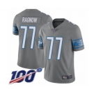 Men's Detroit Lions #77 Frank Ragnow Limited Steel Rush Vapor Untouchable 100th Season Football Jersey