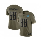 Men's Detroit Lions #88 T. J. Hockenson 2022 Olive Salute To Service Limited Stitched Jersey