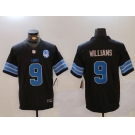 Men's Detroit Lions #9 Jameson Williams Black 2024 F.U.S.E. 2nd Alternate With 90th Anniversary Patch Vapor Limited Stitched Jersey