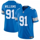 Men's Detroit Lions #91 Tyleik Williams Blue 2025 F.U.S.E. Vapor Limited Football Stitched Game Jersey