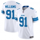 Men's Detroit Lions #91 Tyleik Williams White 2025 F.U.S.E. Vapor Limited Football Stitched Game Jersey
