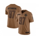 Men's Detroit Lions #97 Aidan Hutchinson 2023 Brown Salute To Service Limited Football Stitched Jersey