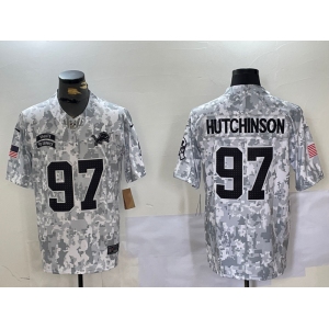 Men's Detroit Lions #97 Aidan Hutchinson 2024 Arctic Camo Salute To Service Limited Stitched Football Jersey