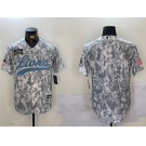 Men's Detroit Lions Blank 2024 Arctic Camo Salute To Service Stitched Baseball Jersey