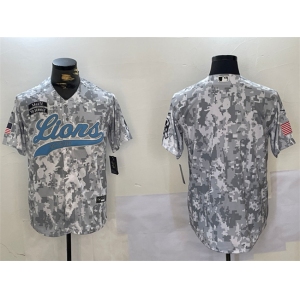 Men's Detroit Lions Blank 2024 Arctic Camo Salute To Service Stitched Baseball Jersey