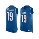 Men's Nike Detroit Lions #19 Kenny Golladay Limited Light Blue Player Name & Number Tank Top NFL Jersey