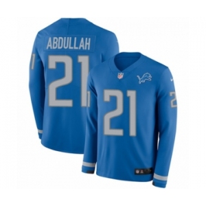 Men's Nike Detroit Lions #21 Ameer Abdullah Limited Blue Therma Long Sleeve NFL Jersey