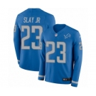 Men's Nike Detroit Lions #23 Darius Slay Limited Blue Therma Long Sleeve NFL Jersey