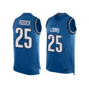 Men's Nike Detroit Lions #25 Theo Riddick Limited Light Blue Player Name & Number Tank Top NFL Jersey