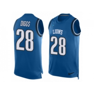 Men's Nike Detroit Lions #28 Quandre Diggs Limited Light Blue Player Name & Number Tank Top NFL Jersey