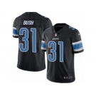 Men's Nike Detroit Lions #31 Rafael Bush Limited Black Rush NFL Jersey