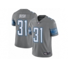 Men's Nike Detroit Lions #31 Rafael Bush Limited Steel Rush NFL Jersey