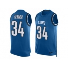 Men's Nike Detroit Lions #34 Zach Zenner Limited Light Blue Player Name & Number Tank Top NFL Jersey