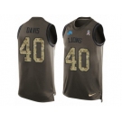 Men's Nike Detroit Lions #40 Jarrad Davis Limited Green Salute to Service Tank Top NFL Jersey