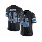 Men's Nike Detroit Lions #46 Michael Burton Limited Black Rush NFL Jersey